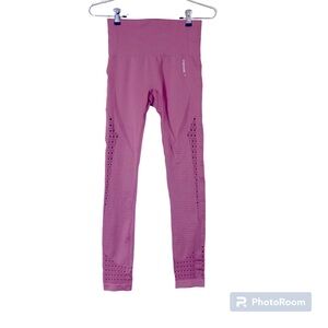 Gym Shark Womens Dusty Pink Leggings XS Athletic Ripped Design Cutouts Active